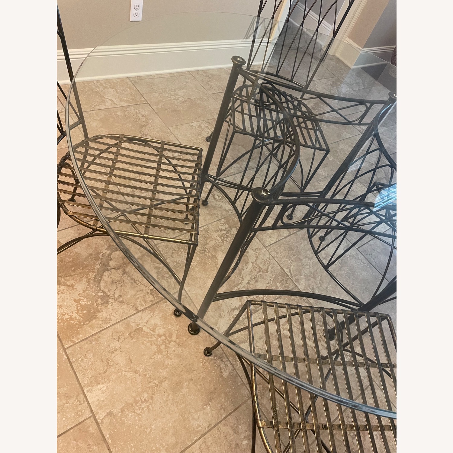 Pier 1 Imports Dark Brown Wrought Iron Dining Set - image-3