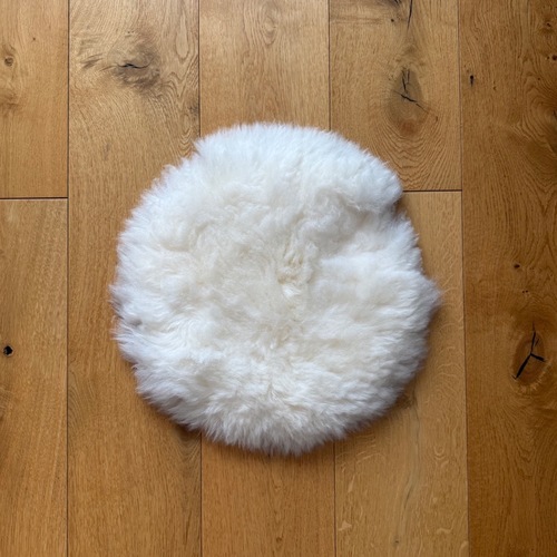 Used Clic Gallery Cream Sheepskin Chair Cushions for sale on AptDeco