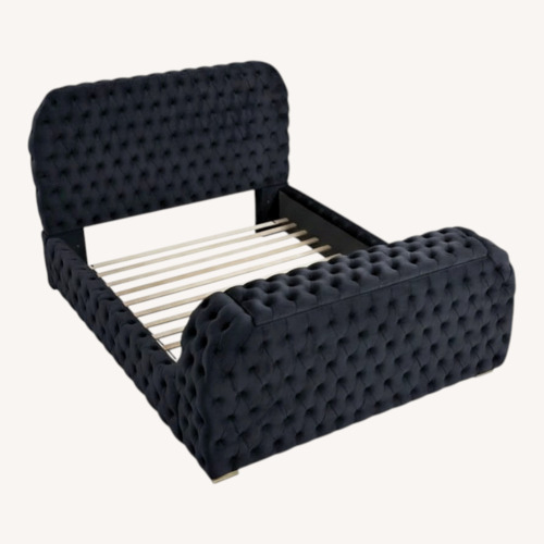 Used Black Velvet Headboard King   for sale on AptDeco