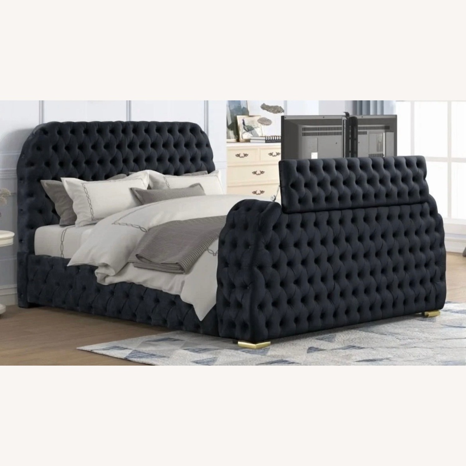 Black Velvet Headboard King   - image-2