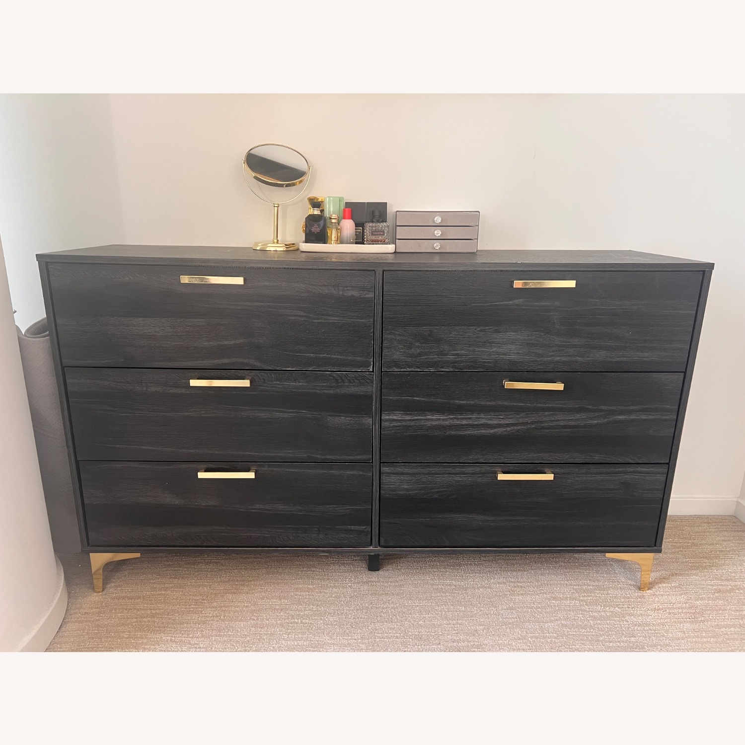 Wayfair Wade Logan Dark Gray Wood Dresser - image-2