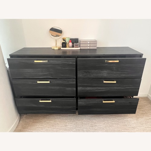 Used Wayfair Wade Logan Dark Gray Wood Dresser for sale on AptDeco