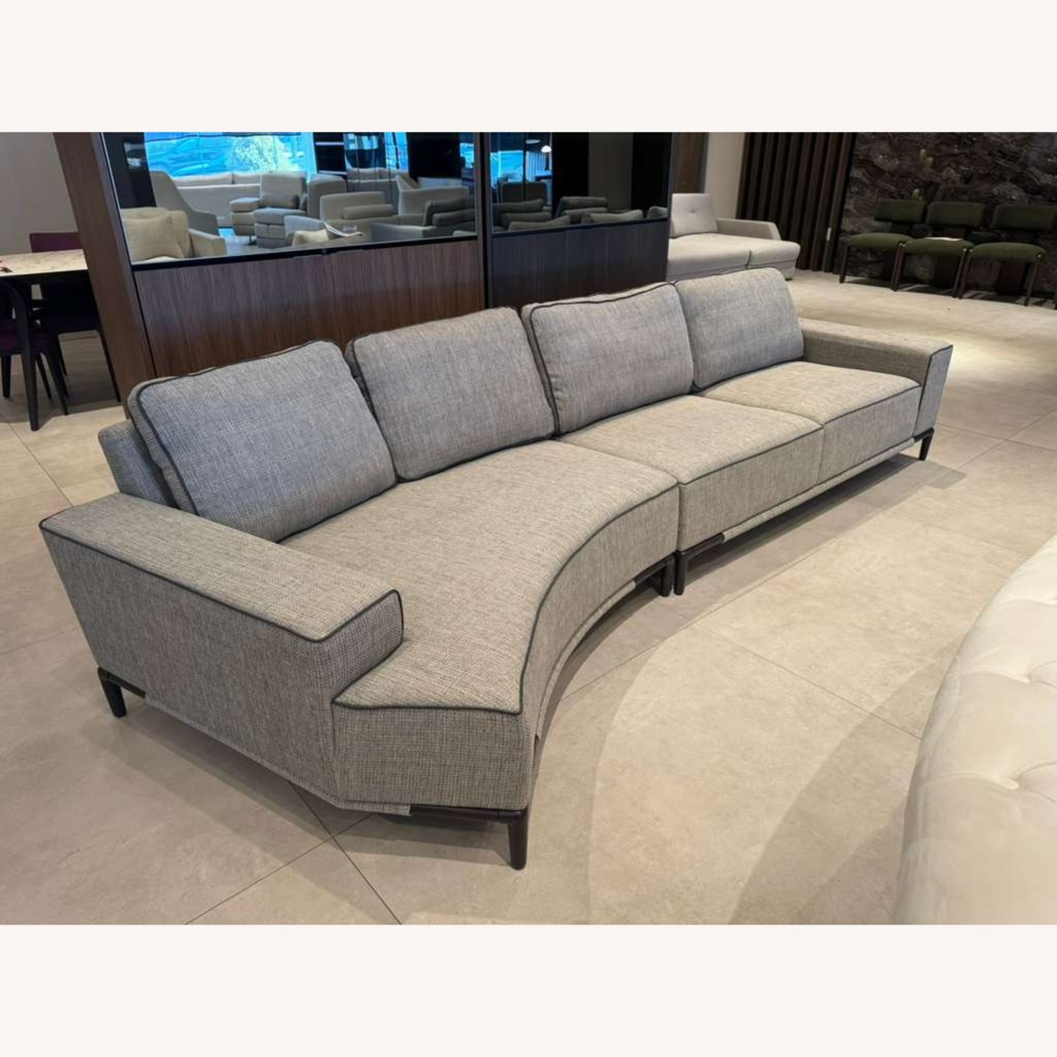 Lazzoni Gola Light Gray Fabric 3+ Seater Sofa - image-5