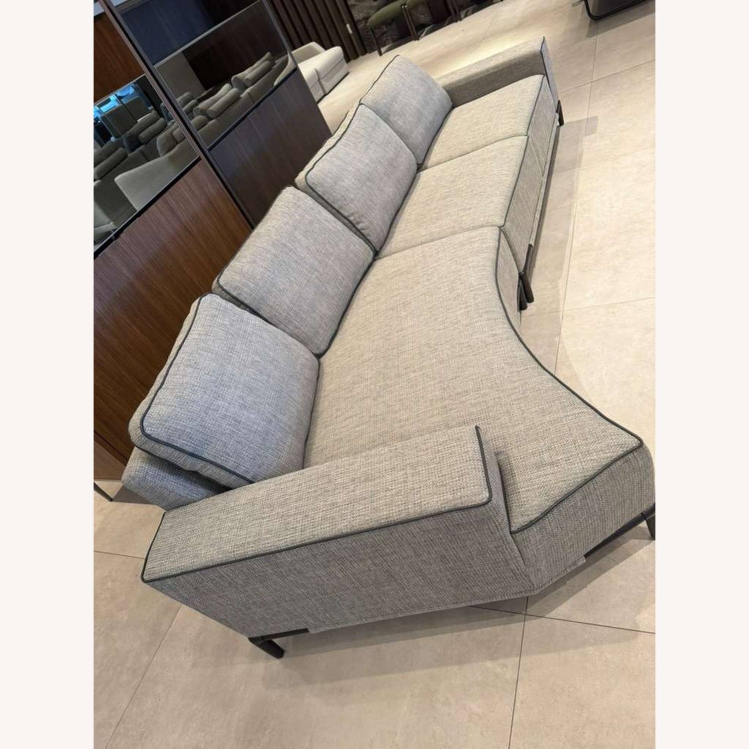 Lazzoni Gola Light Gray Fabric 3+ Seater Sofa - image-4