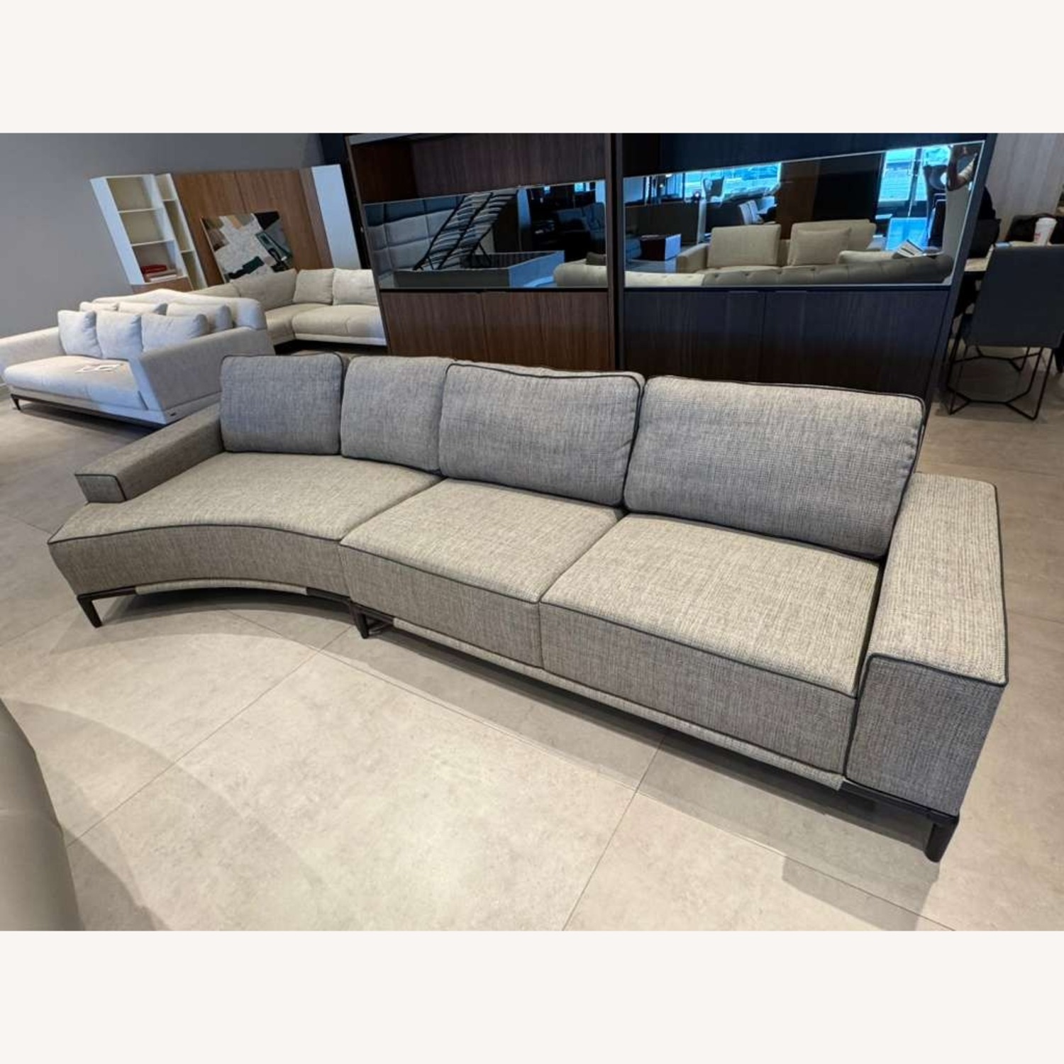 Lazzoni Gola Light Gray Fabric 3+ Seater Sofa - image-2