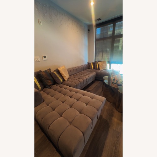 Used Dark Gray Velvet Chaise Lounge for sale on AptDeco