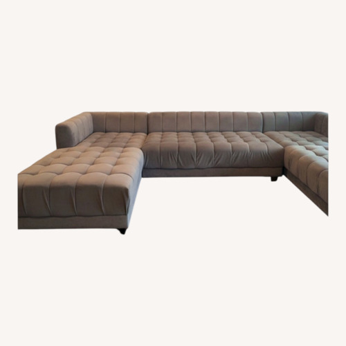 Used Dark Gray Velvet Chaise Lounge for sale on AptDeco