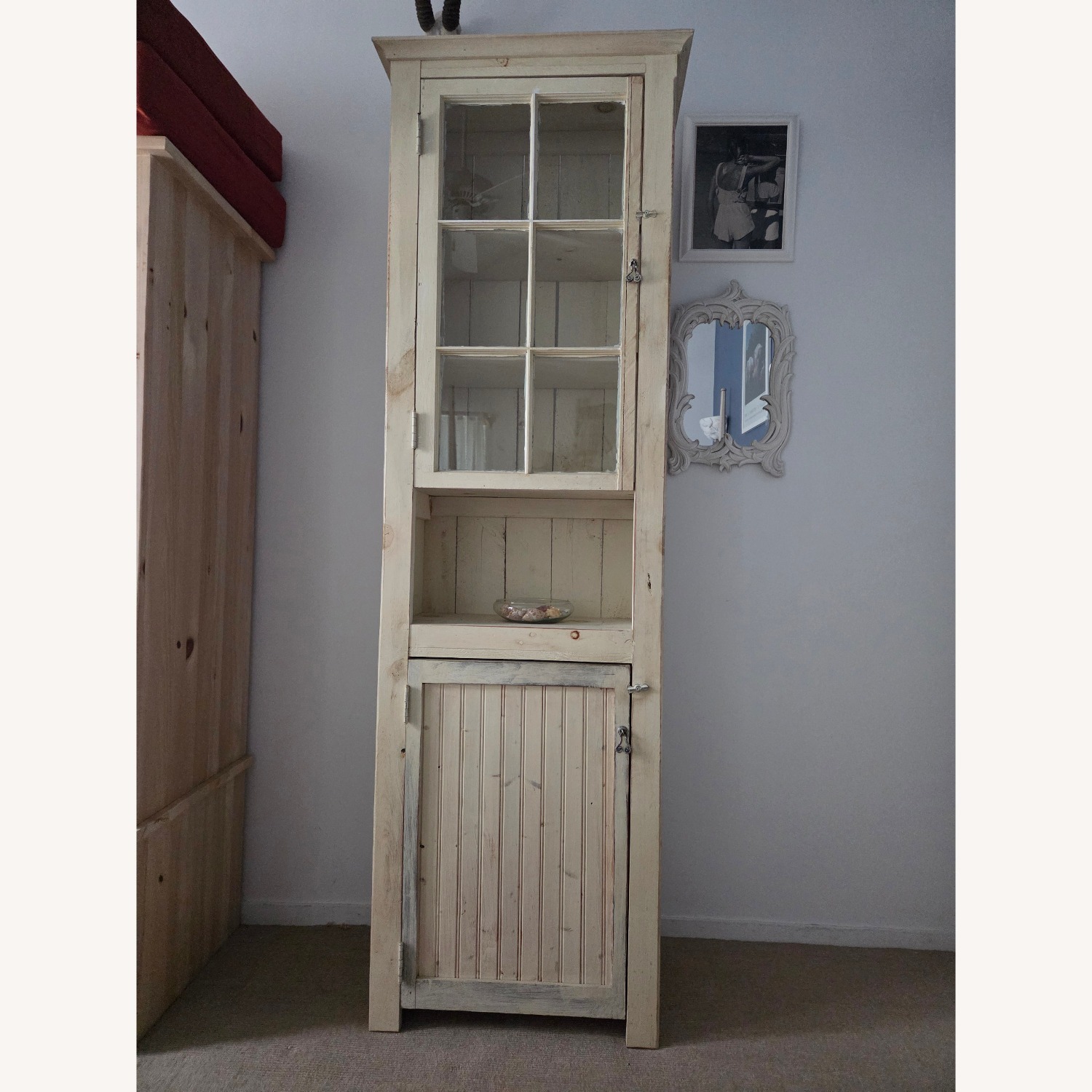 Vintage/Antique Finds White Wood Armoire - image-1