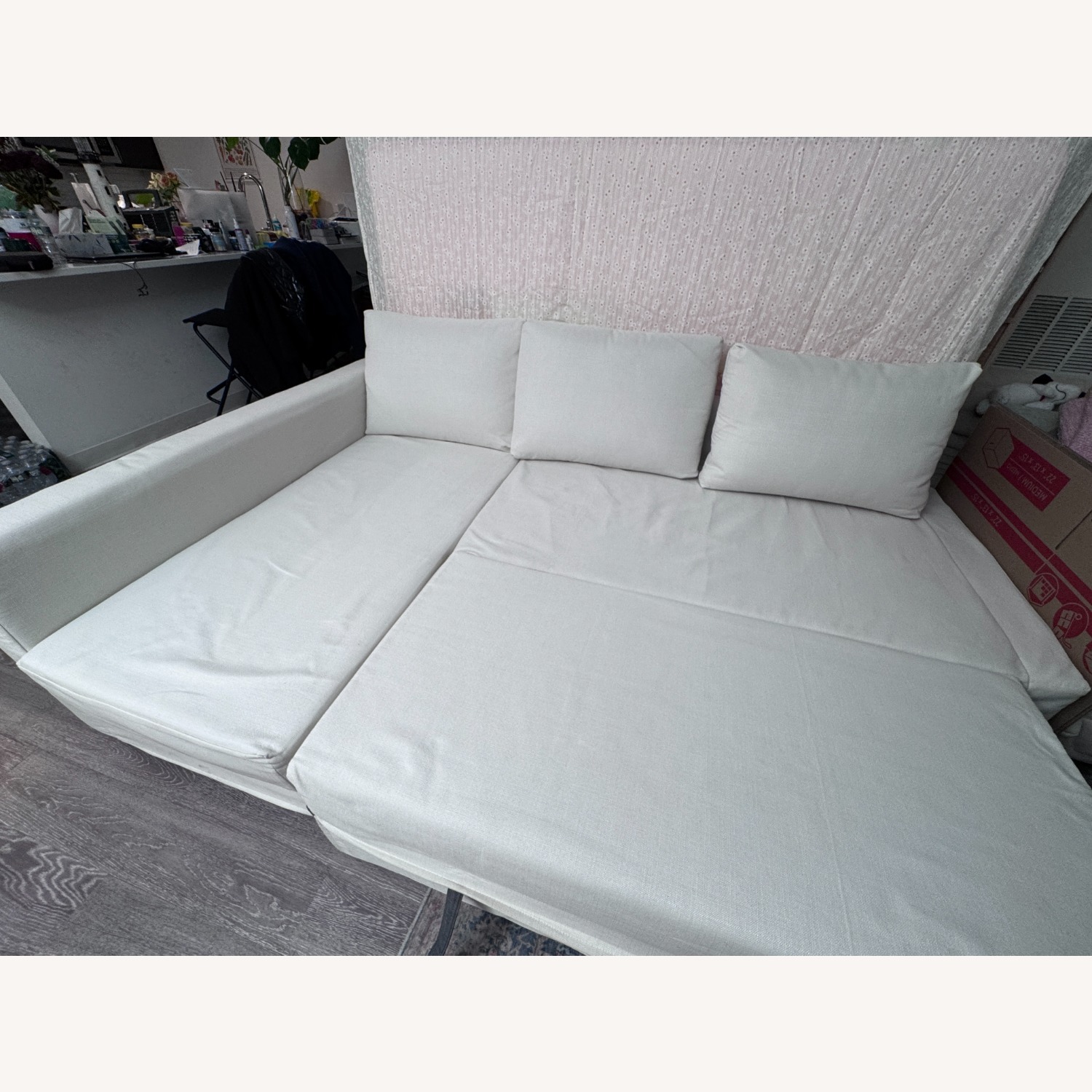 IKEA Friheten White Fabric Sleeper Sofa - image-4
