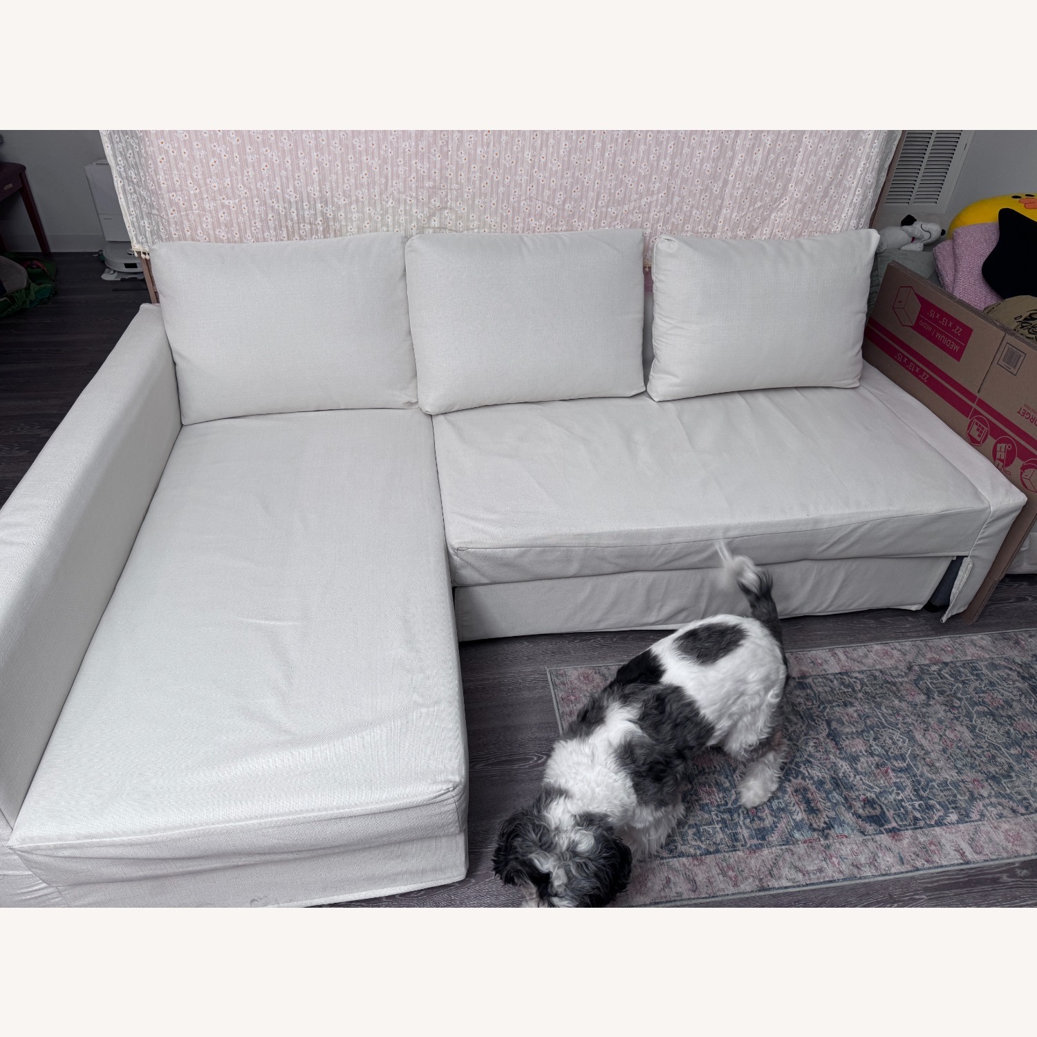 IKEA Friheten White Fabric Sleeper Sofa - image-2