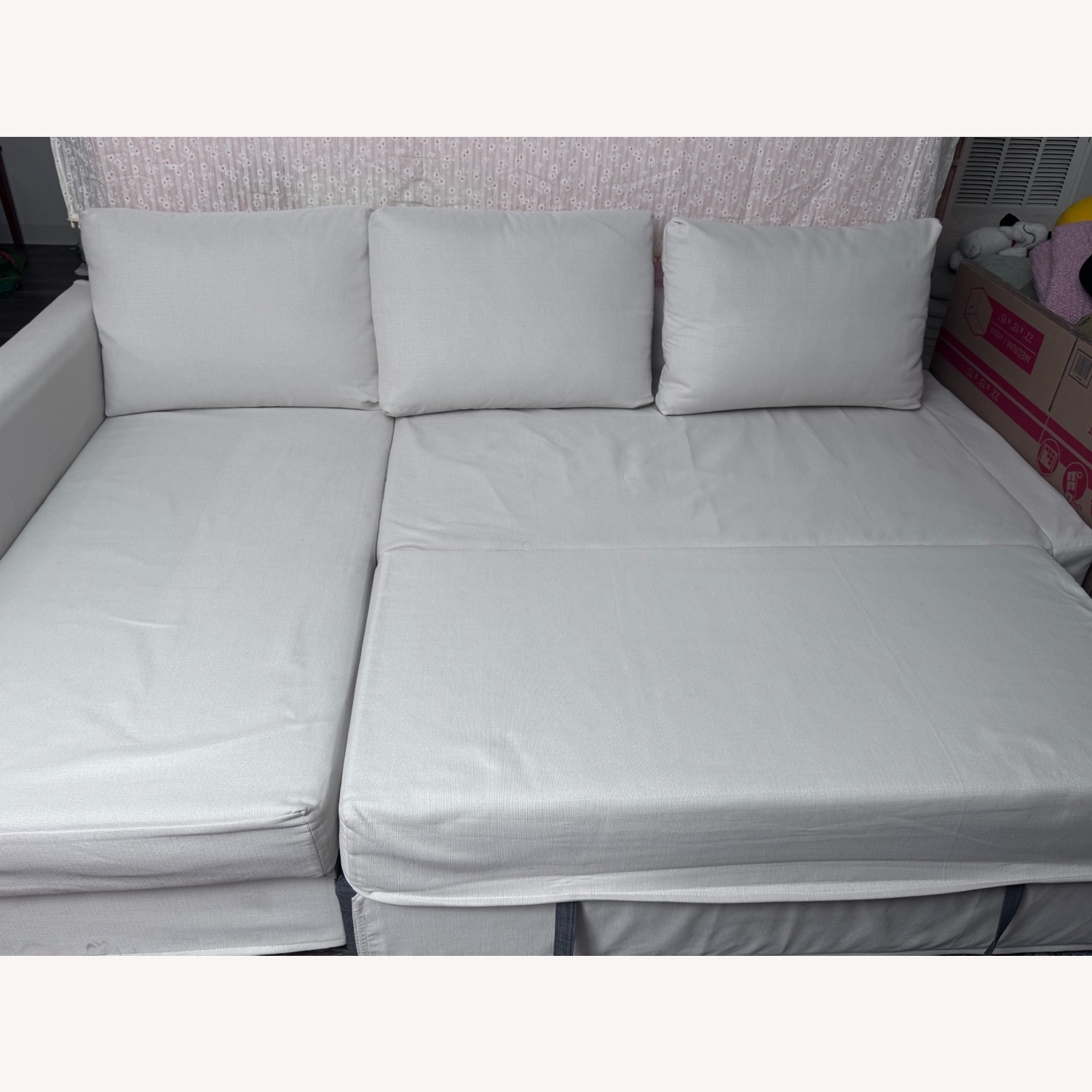 IKEA Friheten White Fabric Sleeper Sofa - image-3