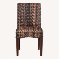 Pottery Barn Seagrass Brown Wood Chairs