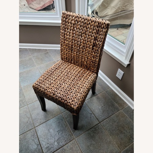 Used Pottery Barn Seagrass Brown Wood Chairs for sale on AptDeco