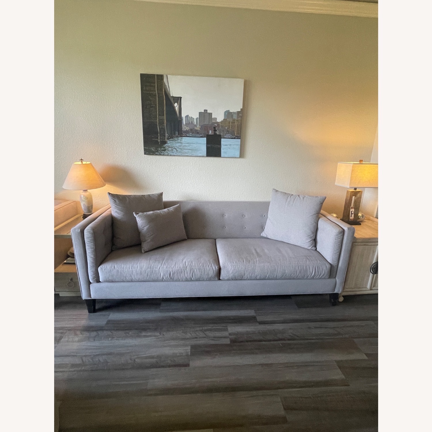 Macy's Heather Gray Devon Sofa  - image-1