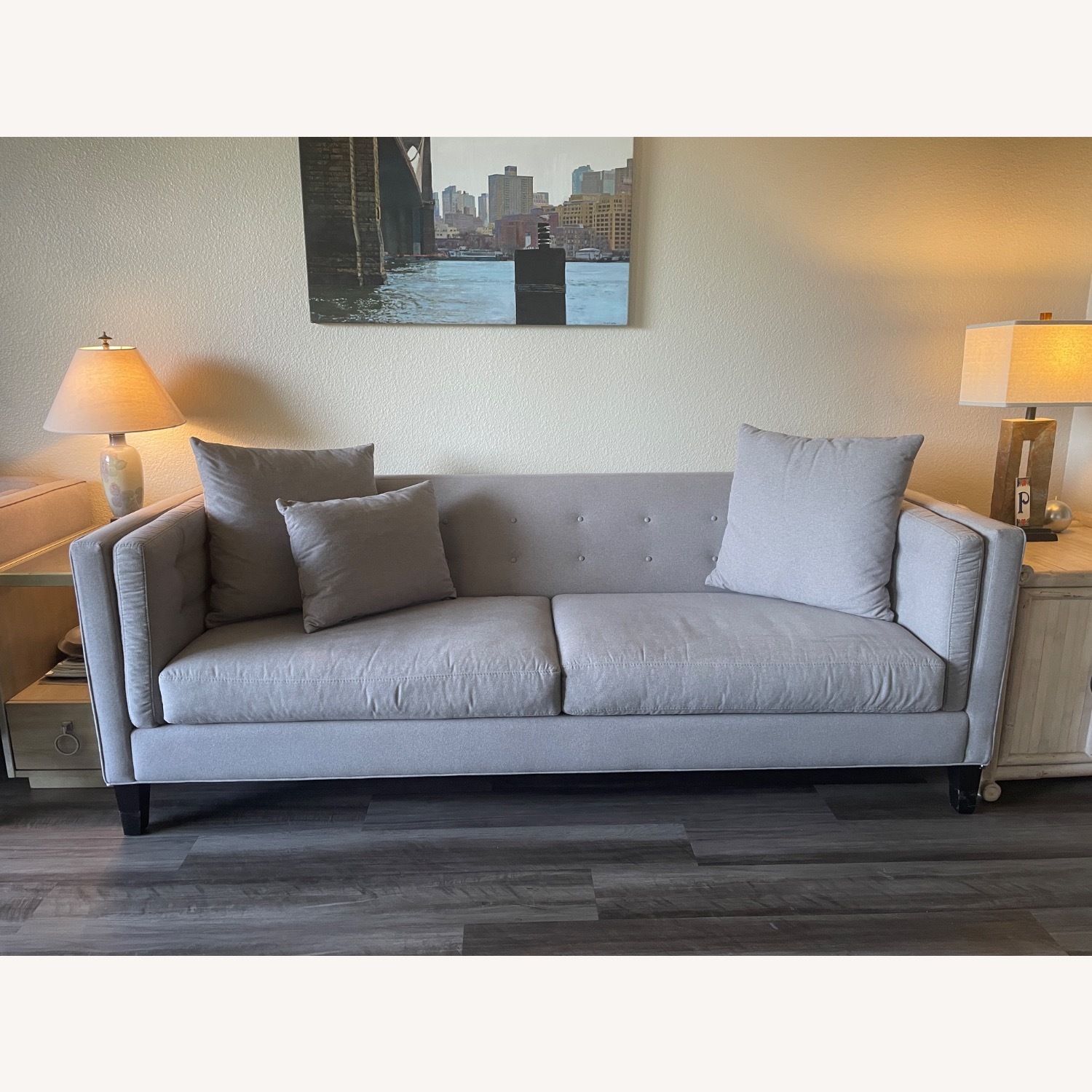 Macy's Heather Gray Devon Sofa  - image-4