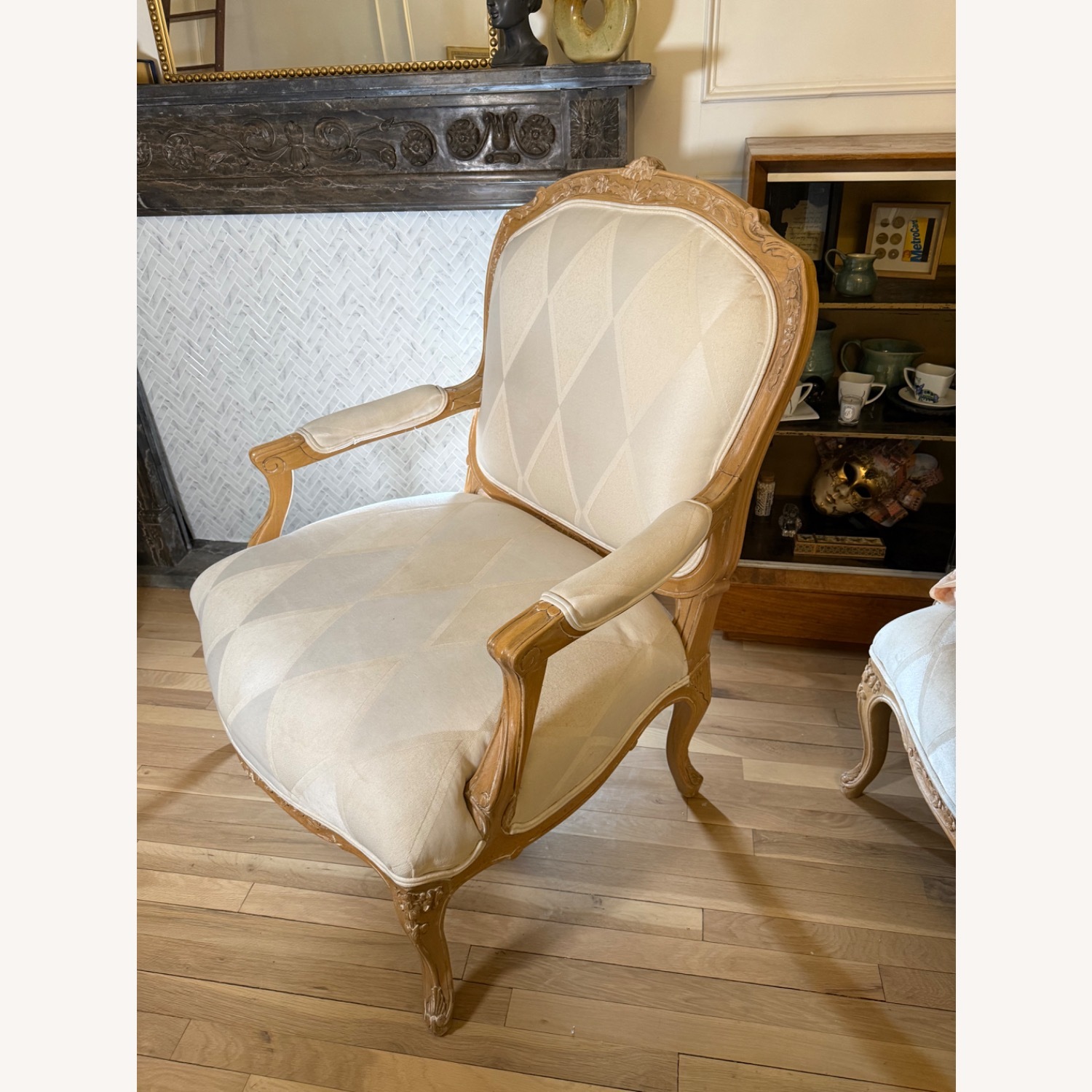 Century Furniture White Wood Armchair - image-8