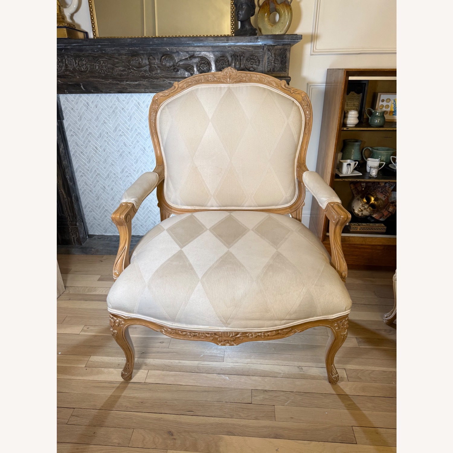 Century Furniture White Wood Armchair - image-9