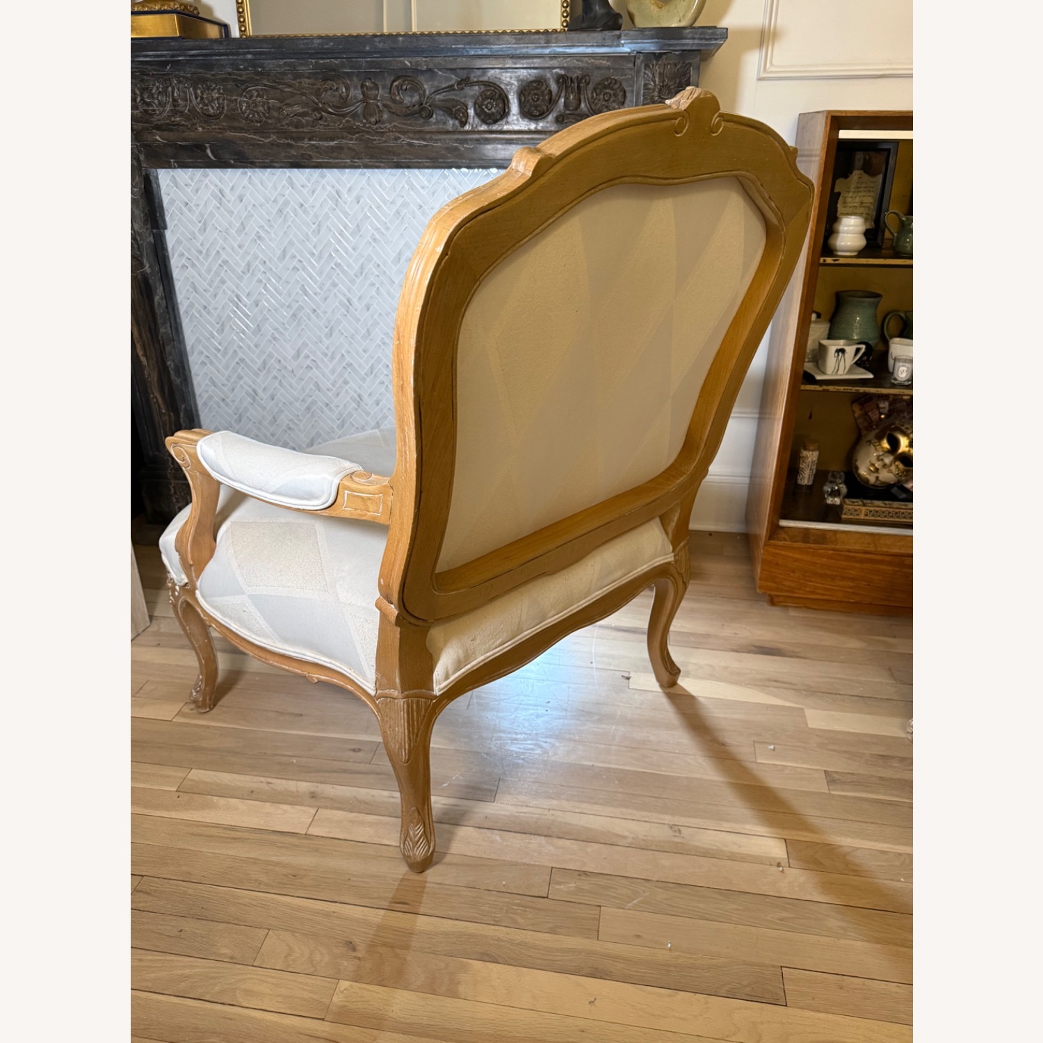 Century Furniture White Wood Armchair - image-7