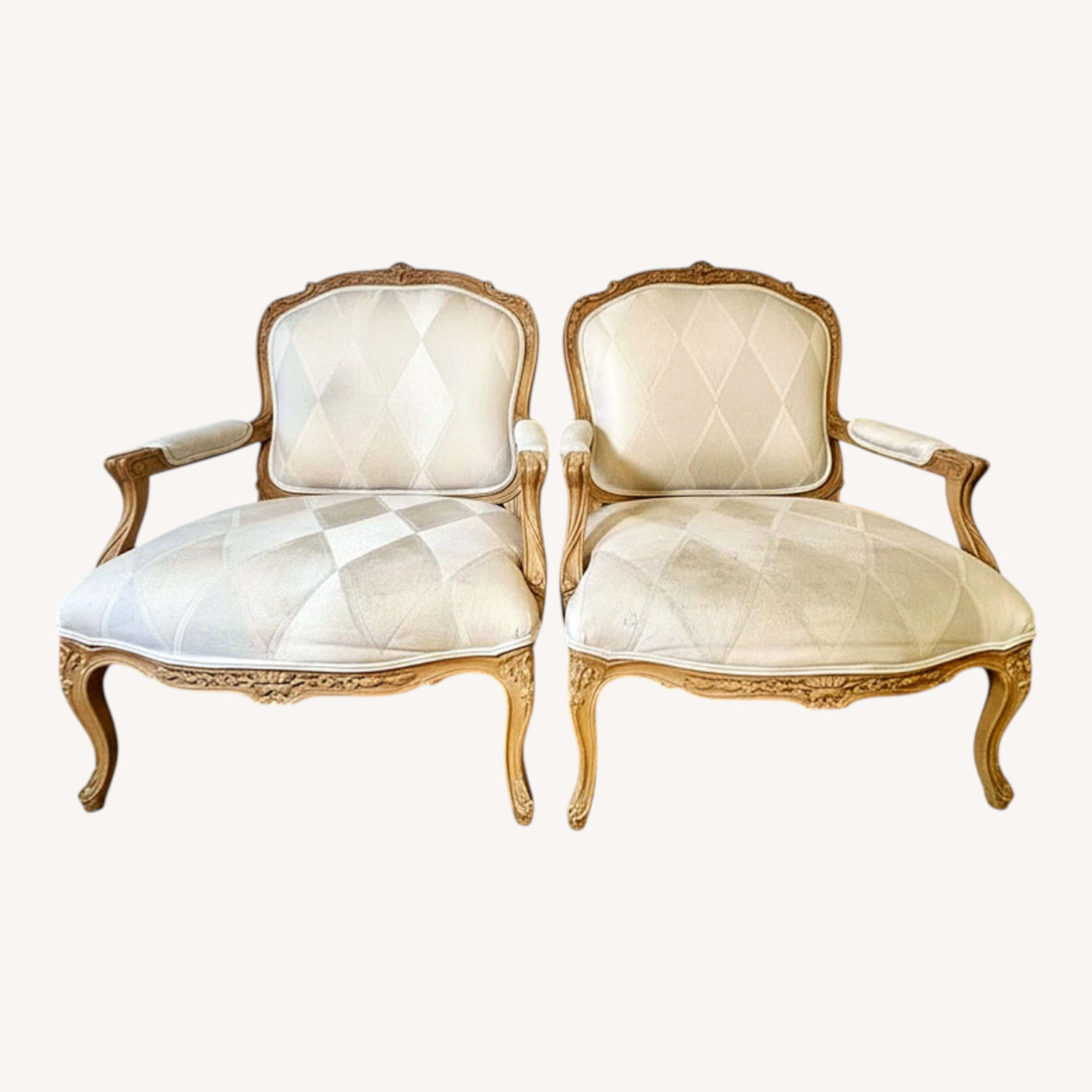 Century Furniture White Wood Armchair - image-0