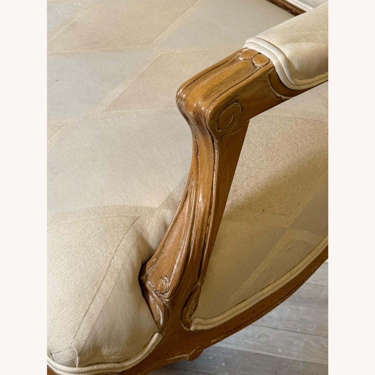 Century Furniture White Wood Armchair - image-5