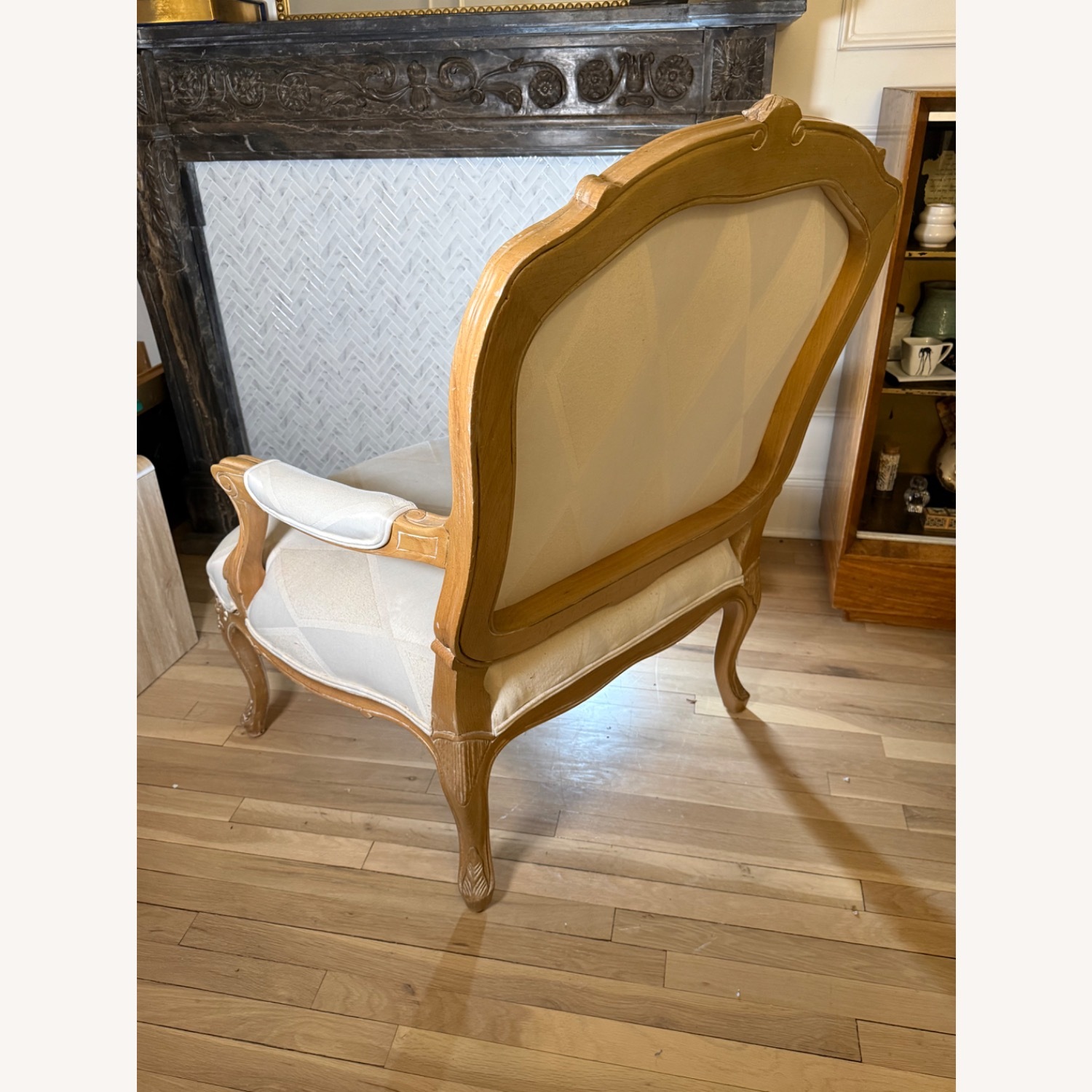 Century Furniture White Wood Armchair - image-4