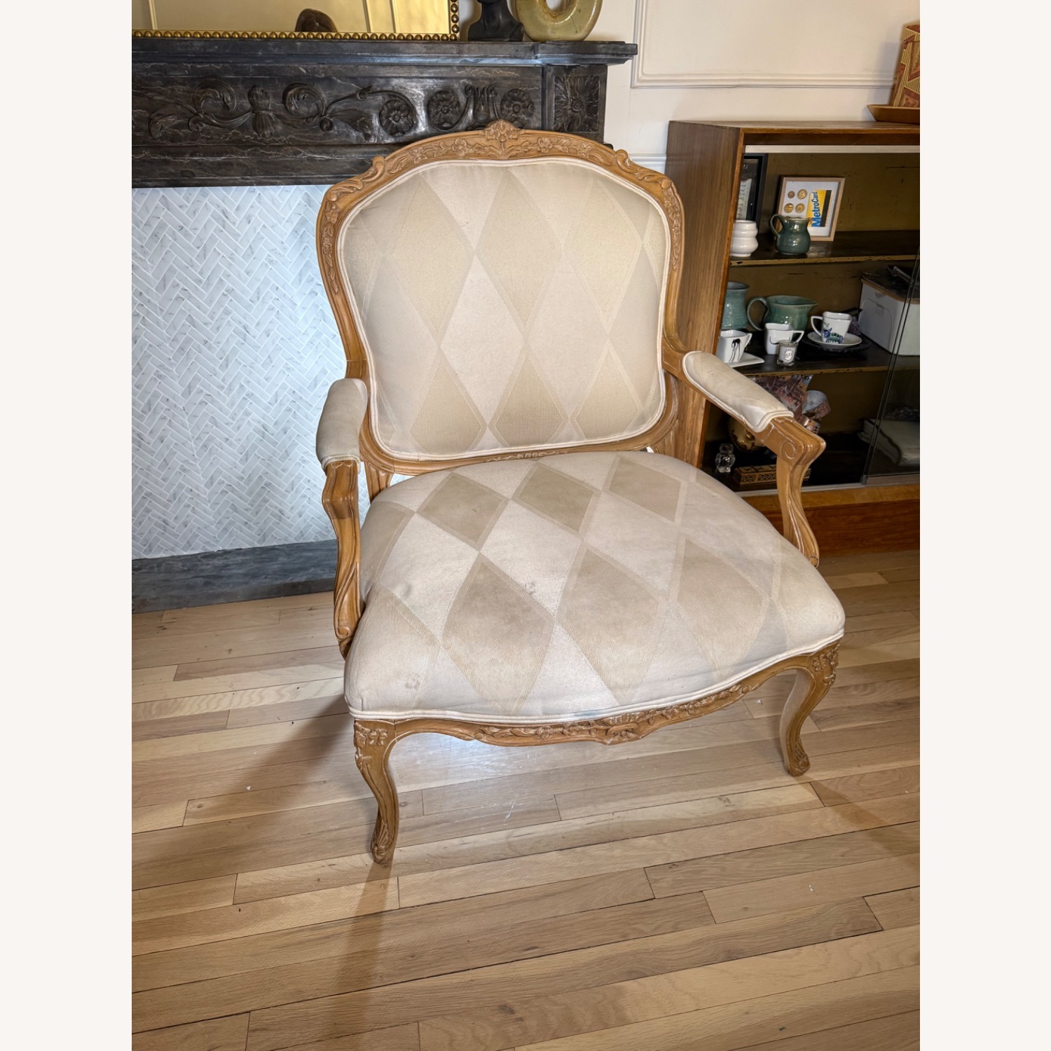 Century Furniture White Wood Armchair - image-11