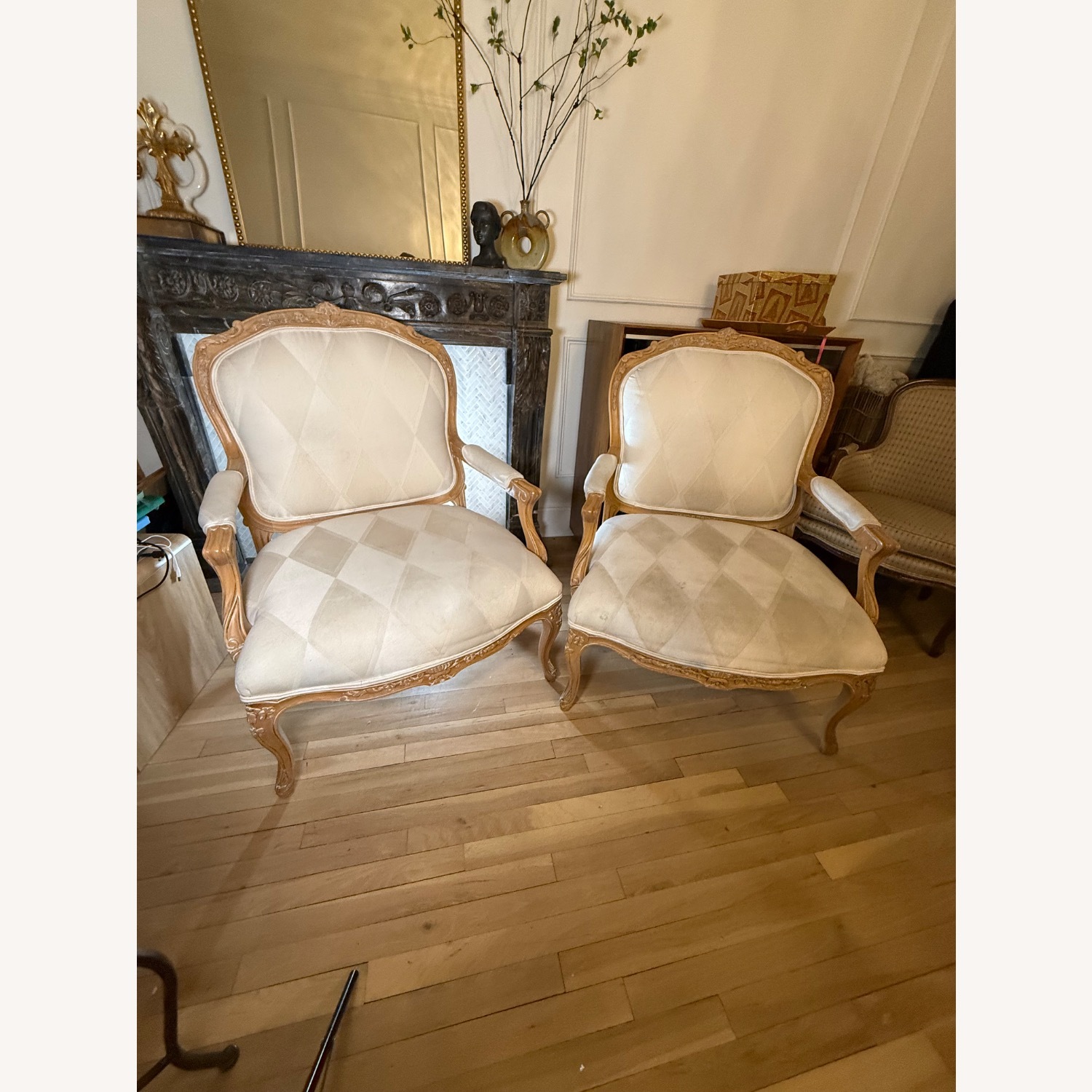 Century Furniture White Wood Armchair - image-3