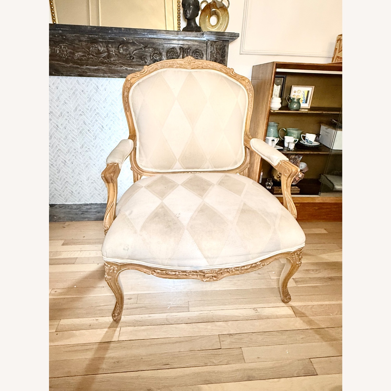 Century Furniture White Wood Armchair - image-10
