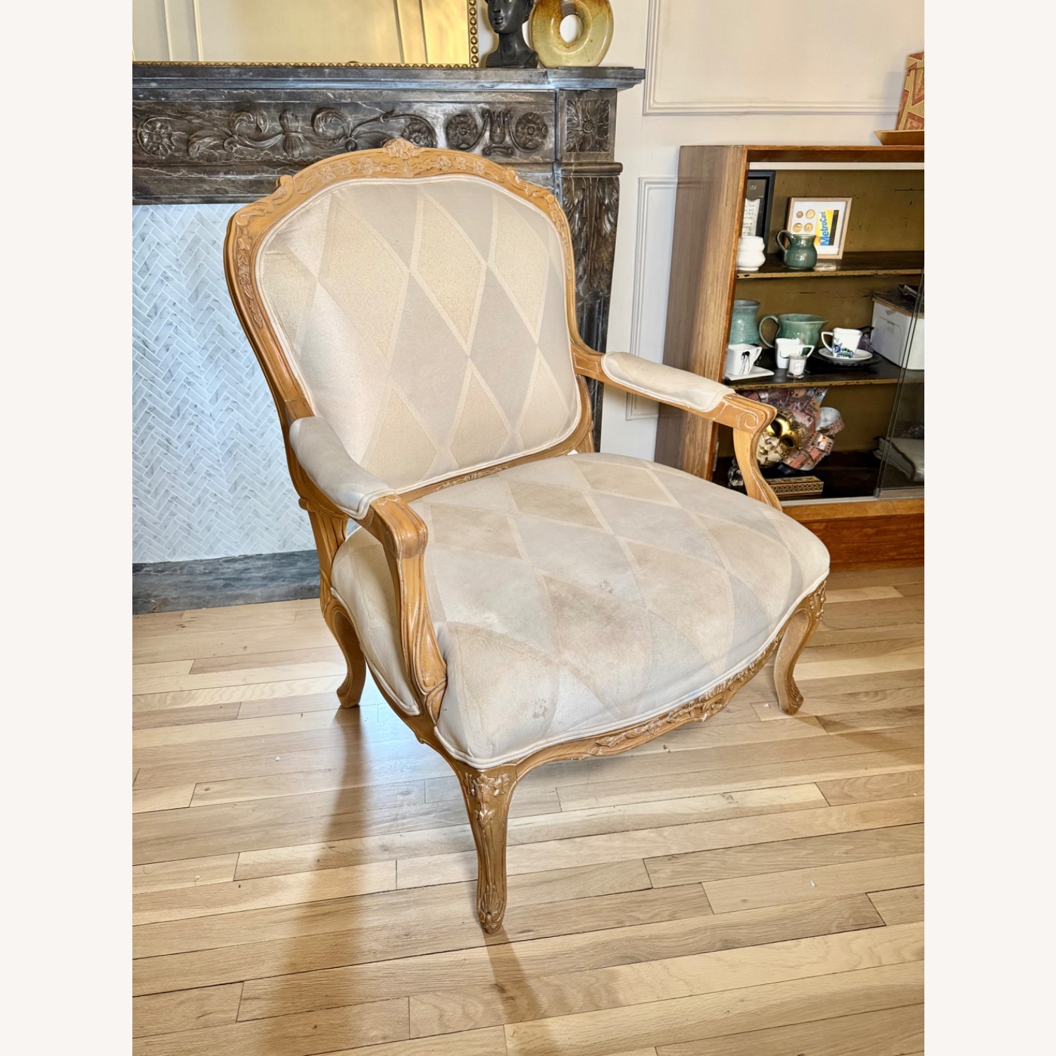 Century Furniture White Wood Armchair - image-17
