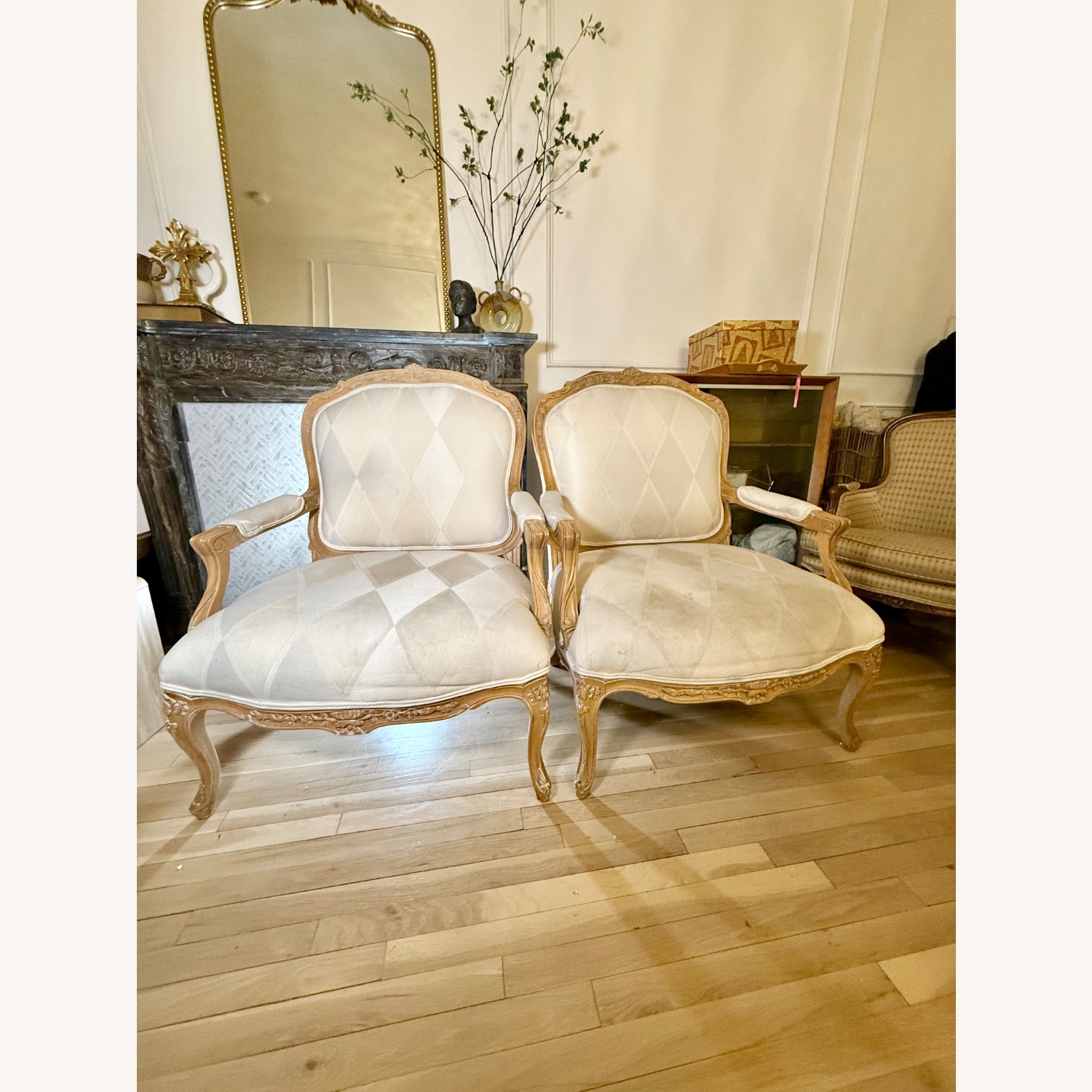 Century Furniture White Wood Armchair - image-1