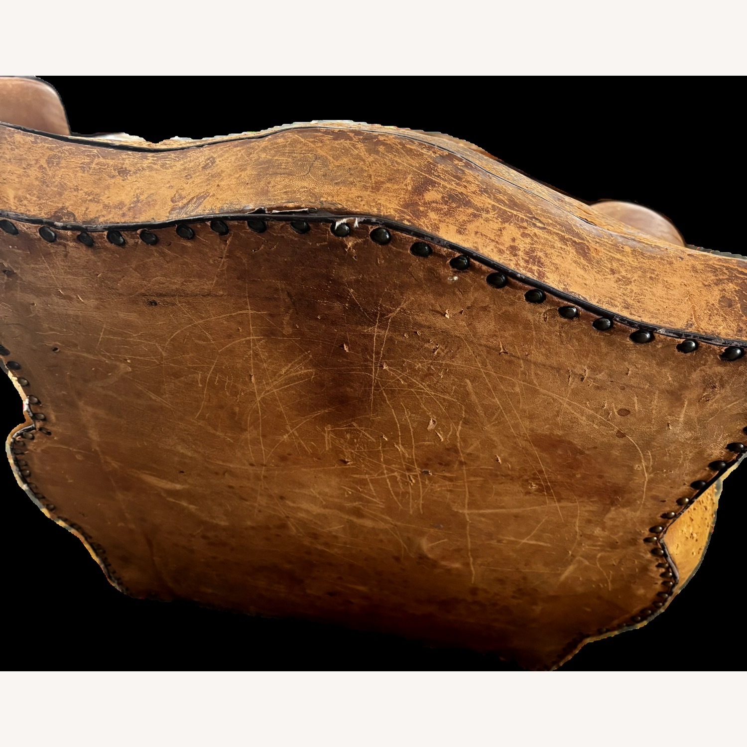 French Leather Mustache Club Chairs - image-4