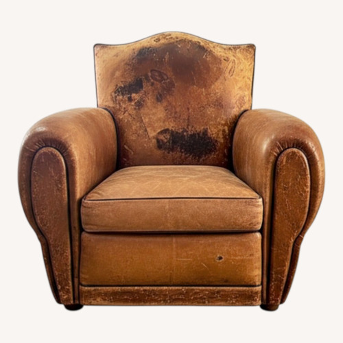 Used French Leather Mustache Club Chairs for sale on AptDeco