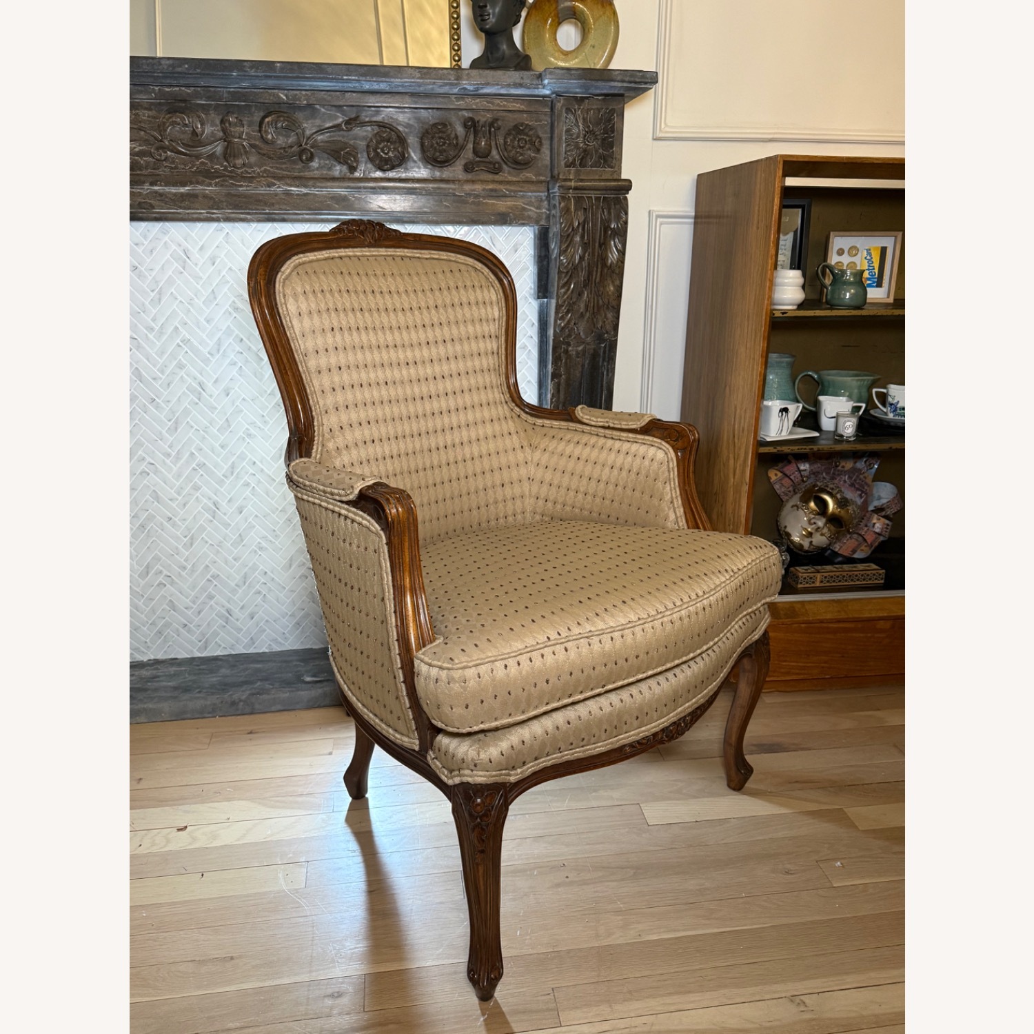 Vintage/Antique Light Brown Wood Armchair - image-4
