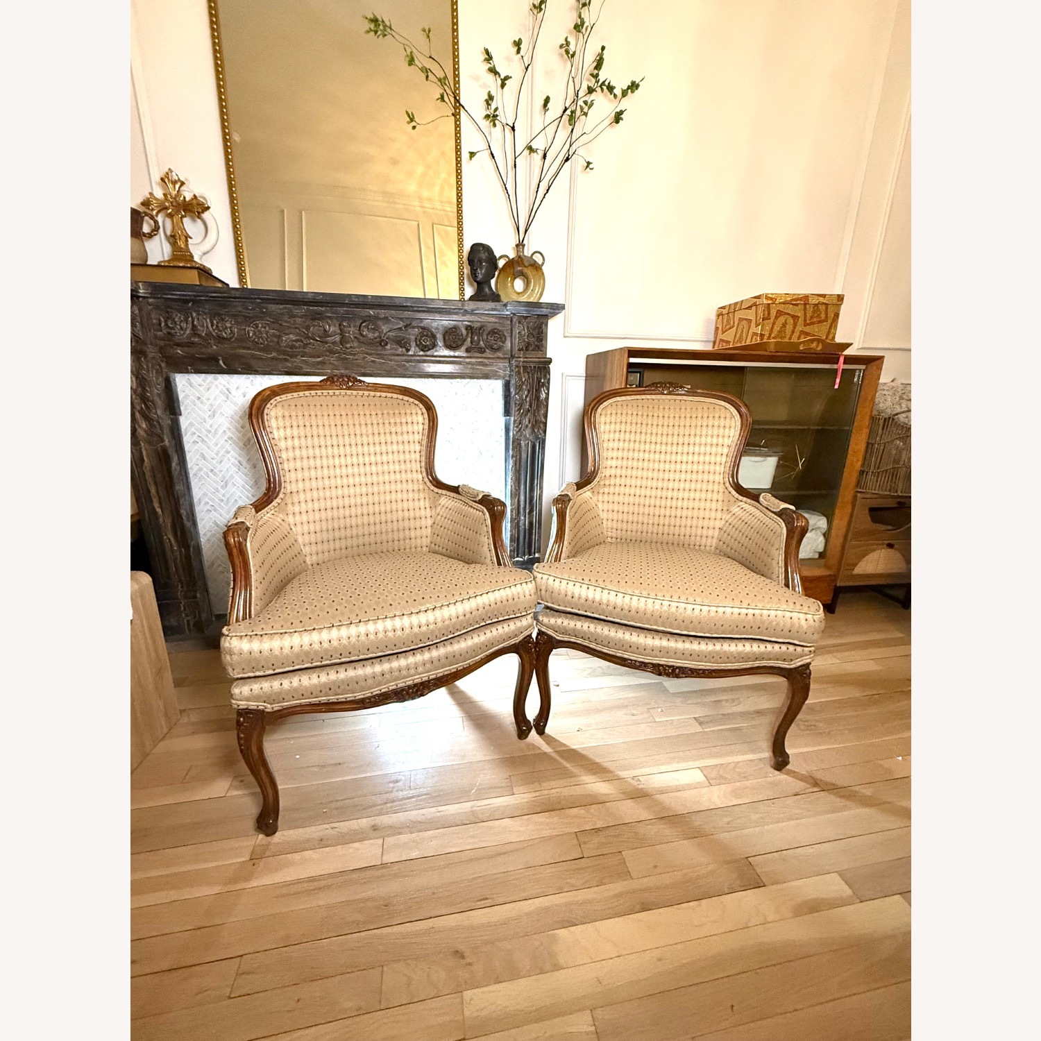 Vintage/Antique Light Brown Wood Armchair - image-11