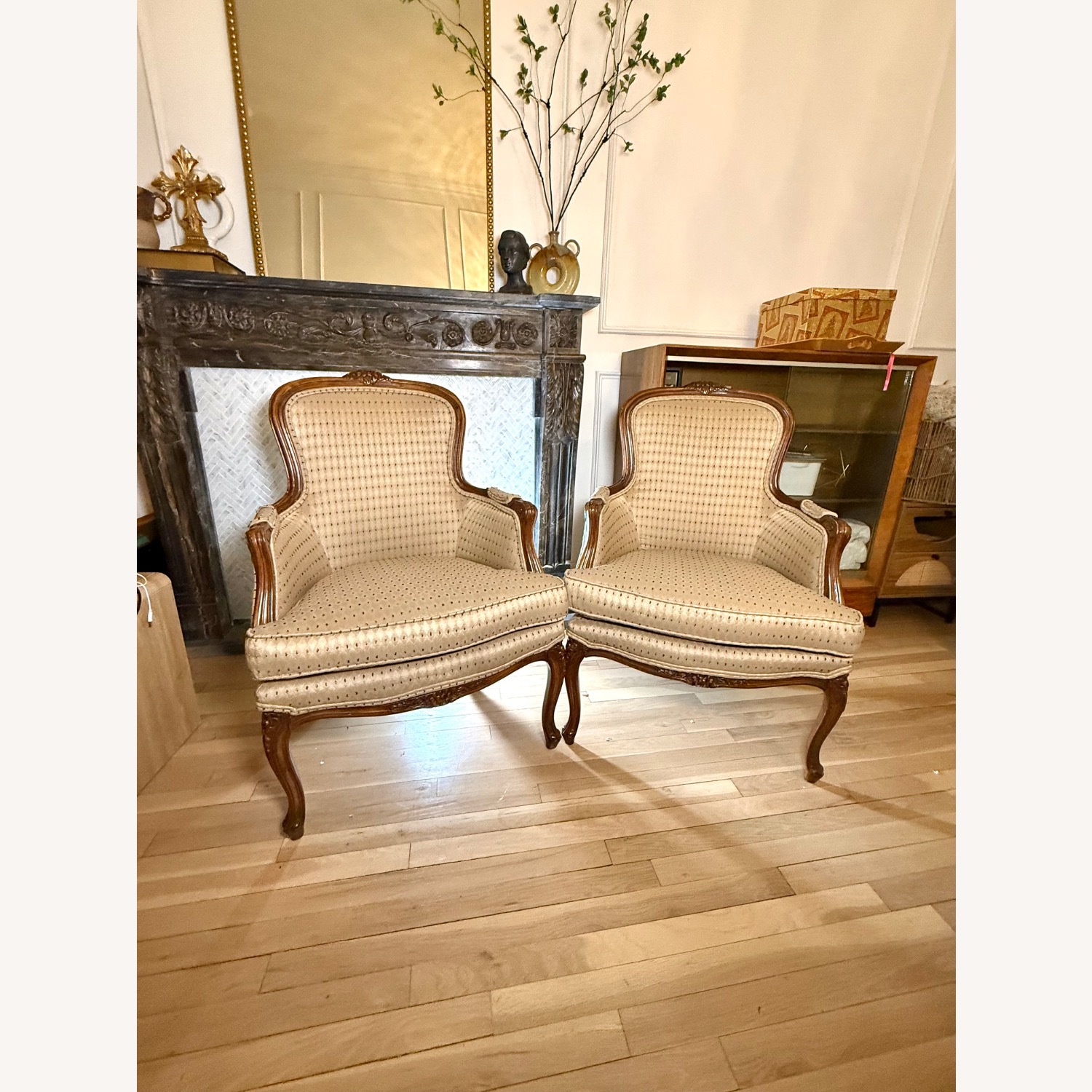 Vintage/Antique Light Brown Wood Armchair - image-12