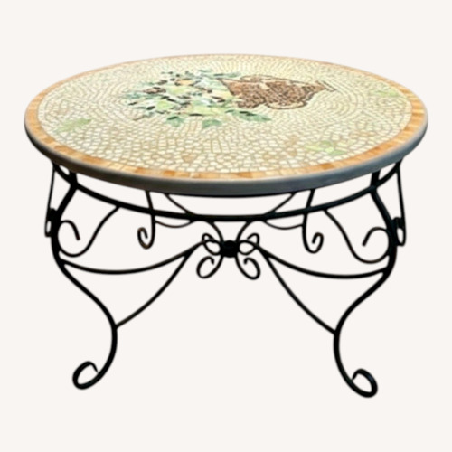 Used Vintage Mosaic Wrought Iron Table Mediterranean  for sale on AptDeco