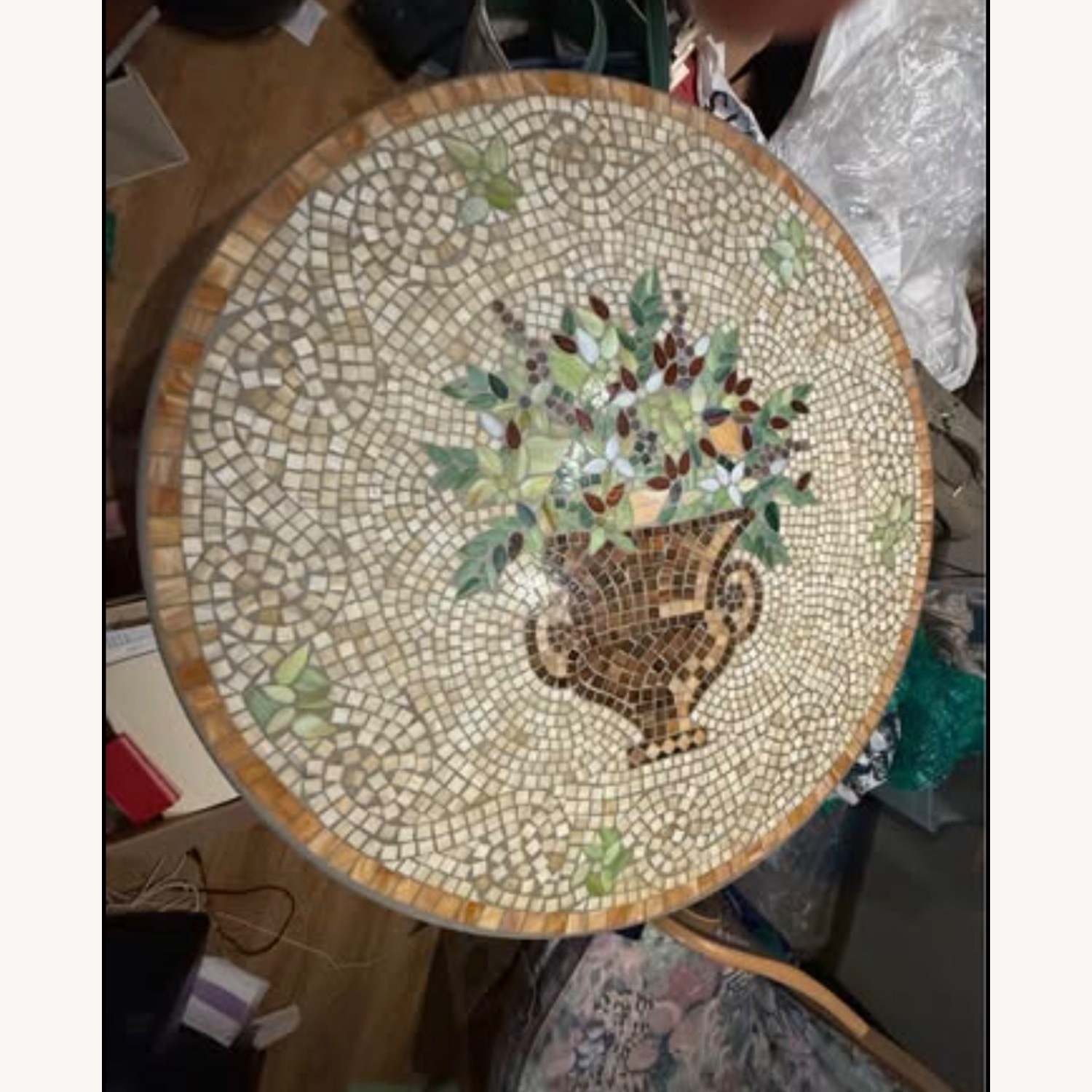Vintage Mosaic Wrought Iron Table Mediterranean  - image-3