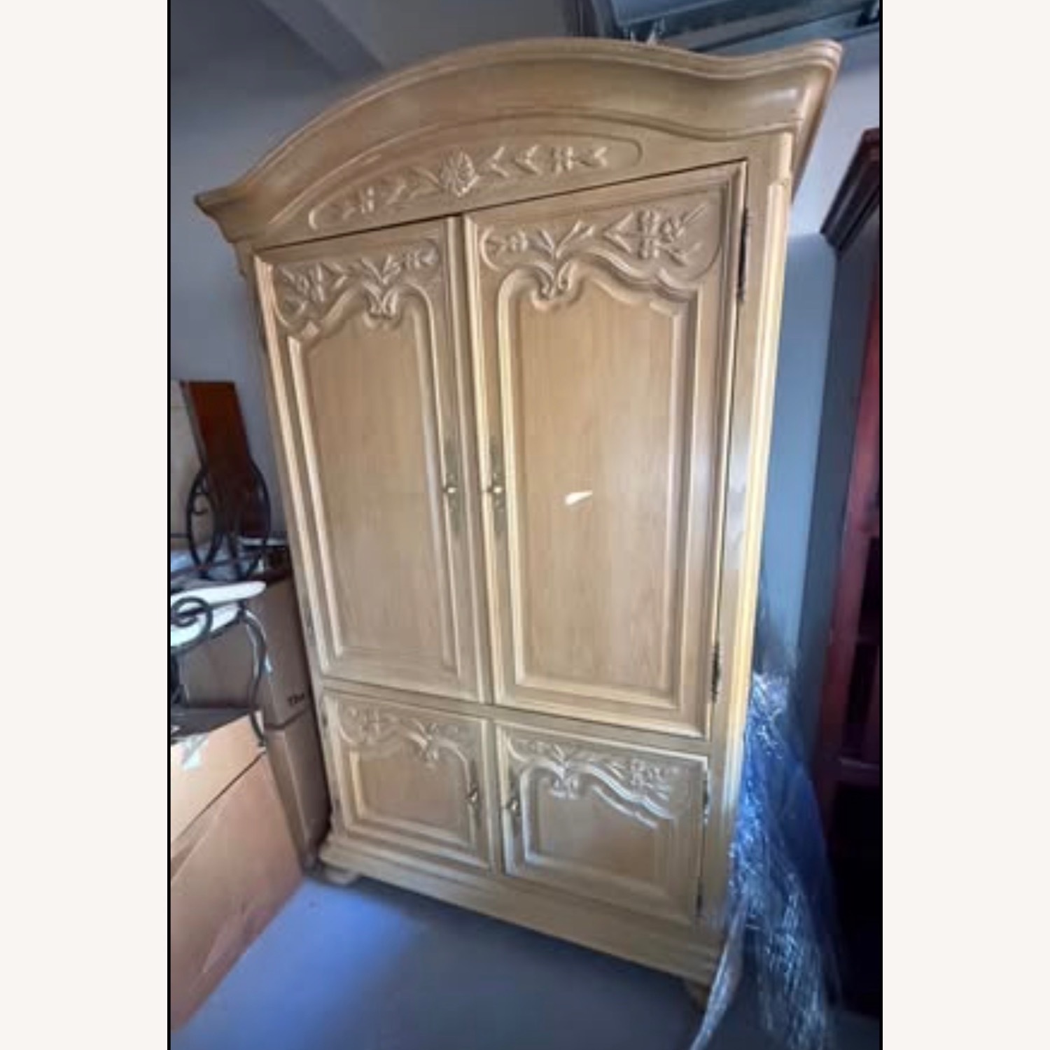Century Furniture Natural Wood Armoire - image-4