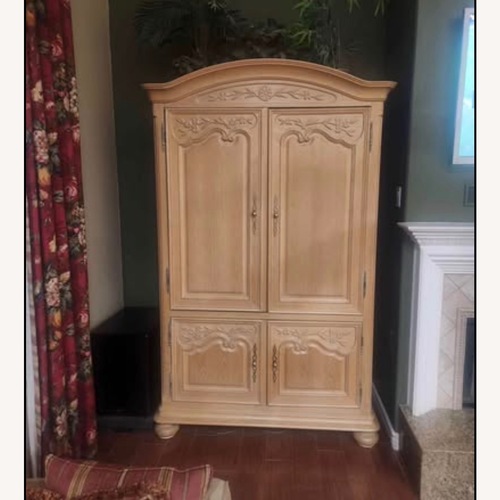 Used Century Furniture Natural Wood Armoire for sale on AptDeco