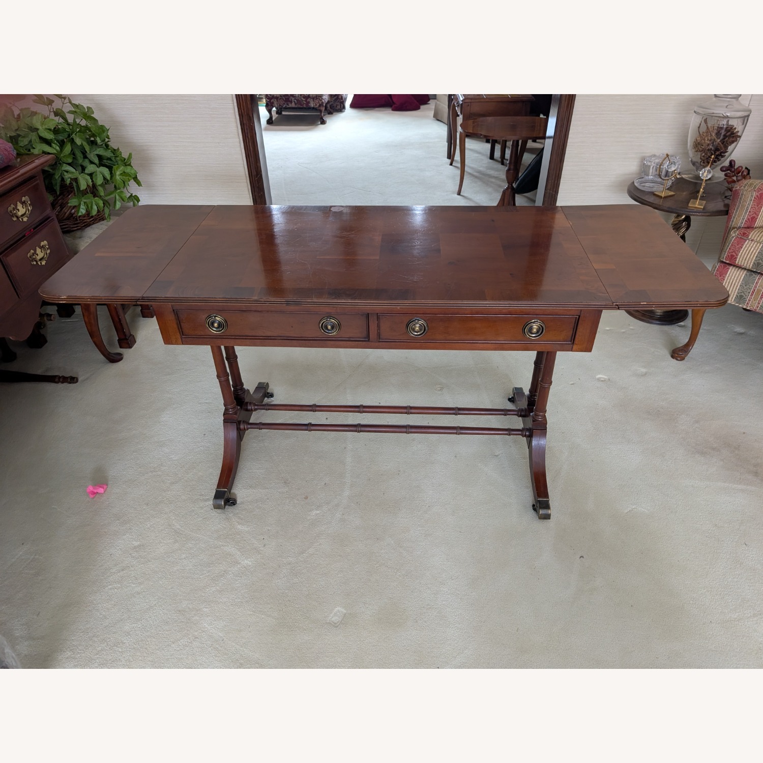 Vintage/Antique Heckman Natural Wood Side Table - image-7