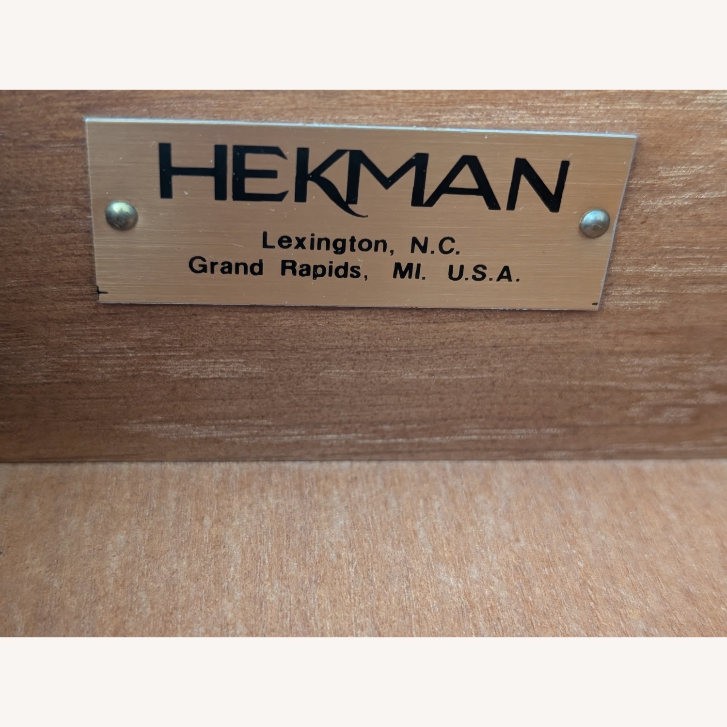 Vintage/Antique Heckman Natural Wood Side Table - image-3