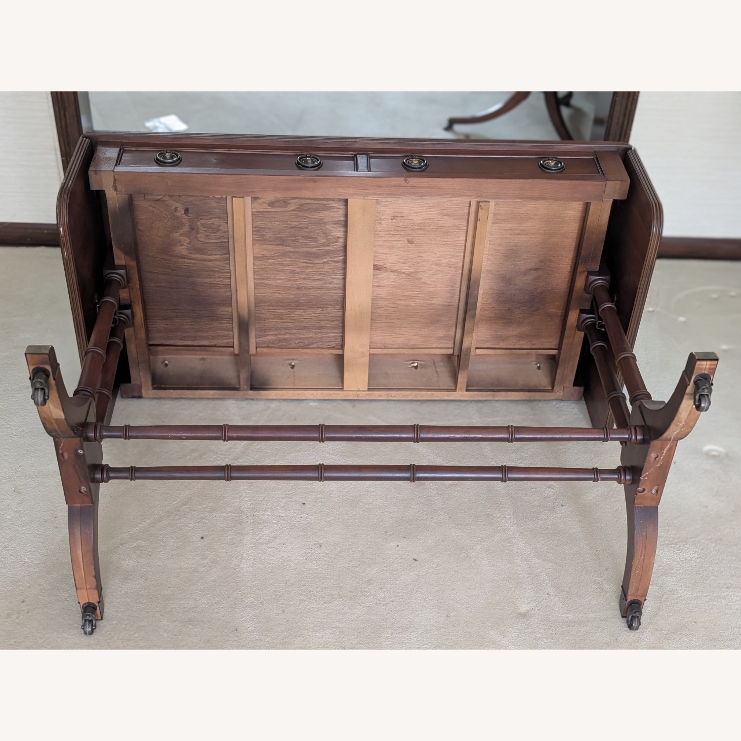 Vintage/Antique Heckman Natural Wood Side Table - image-2