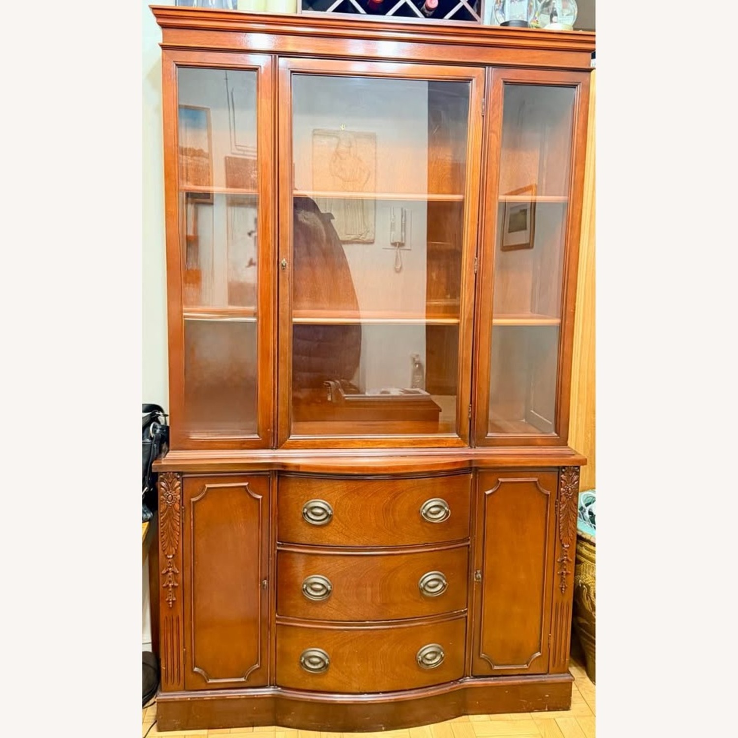 Vintage/Antique Mahogany Wood Sideboard - image-1