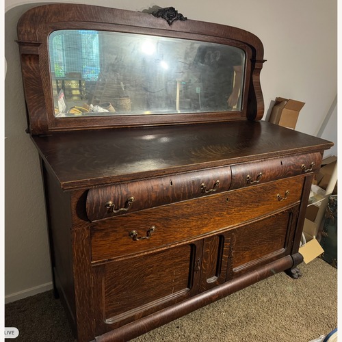 Used Dark Brown Wood Sideboard for sale on AptDeco