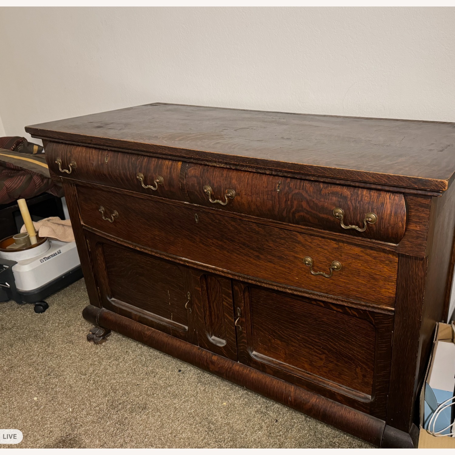 Dark Brown Wood Sideboard - image-5