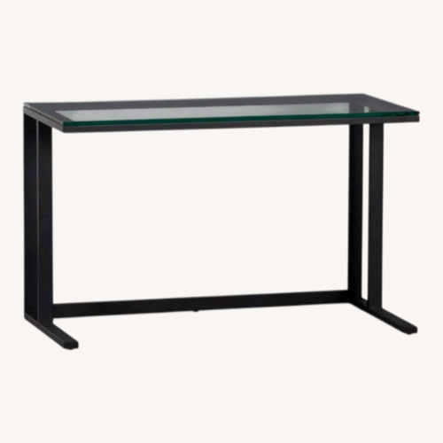 Used Crate & Barrel Pilsen Wood and Glass Desk  for sale on AptDeco