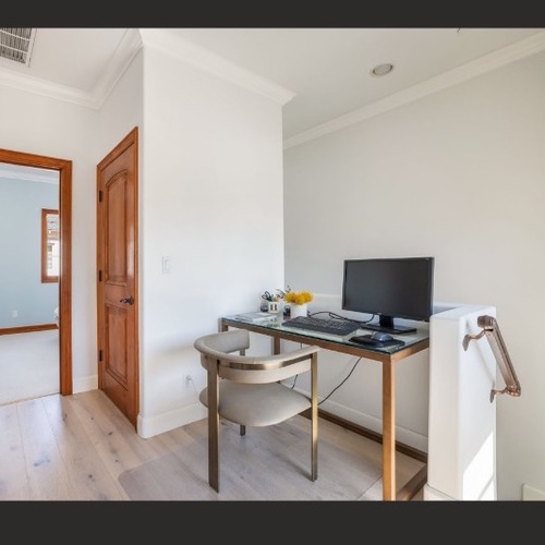 Used Crate & Barrel Pilsen Wood and Glass Desk  for sale on AptDeco