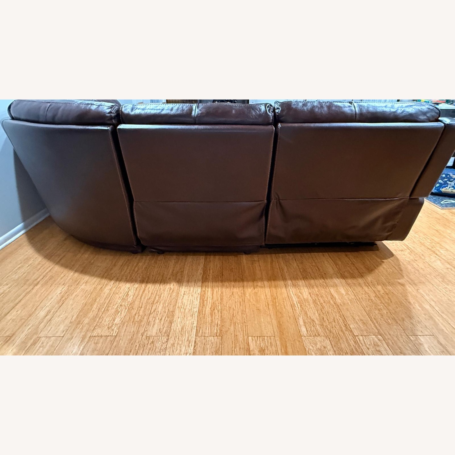Raymour & Flanigan Leather Sectional Recliner Sofa - image-5