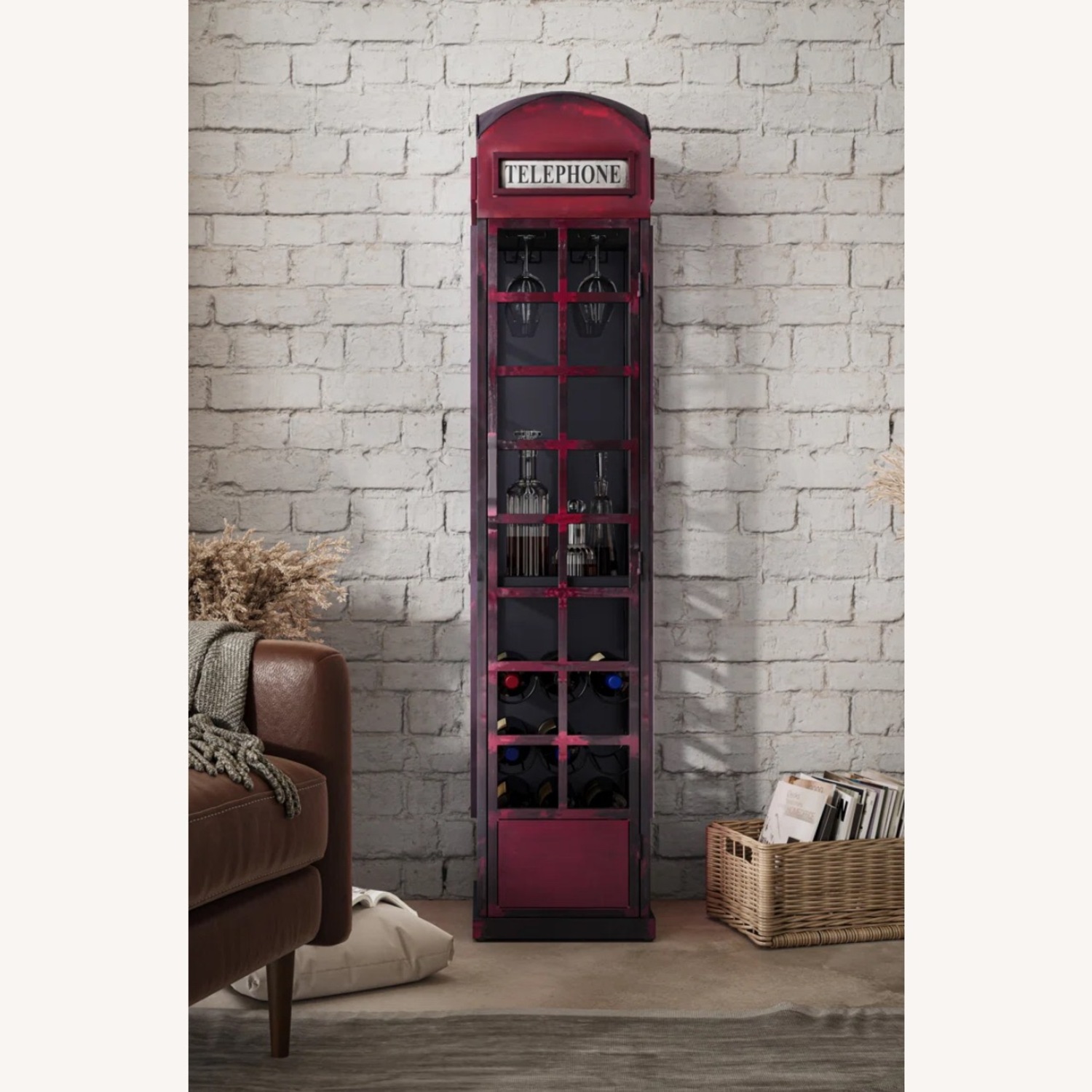 British Theme Telephone Box Bar Cabinet  - image-3