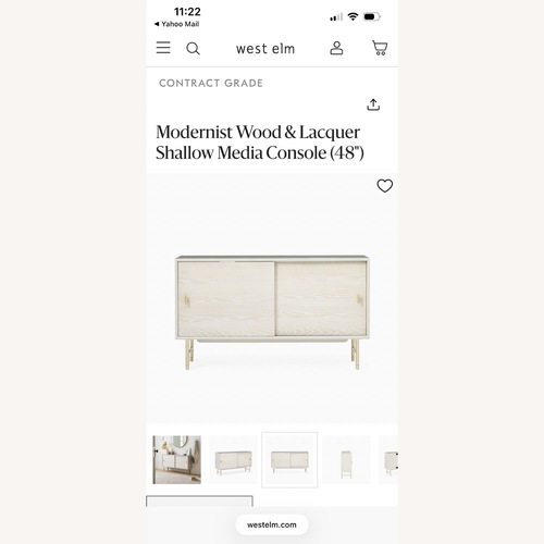 Used West Elm Modernist Wood & Lacquer Shallow Media Console (48") for sale on AptDeco
